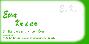 eva krier business card